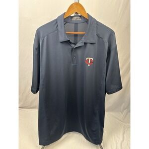 Twins Nike Men's  XL Golf Dri Fit Jersey Polo Minnesota Twins Button Dark Blue